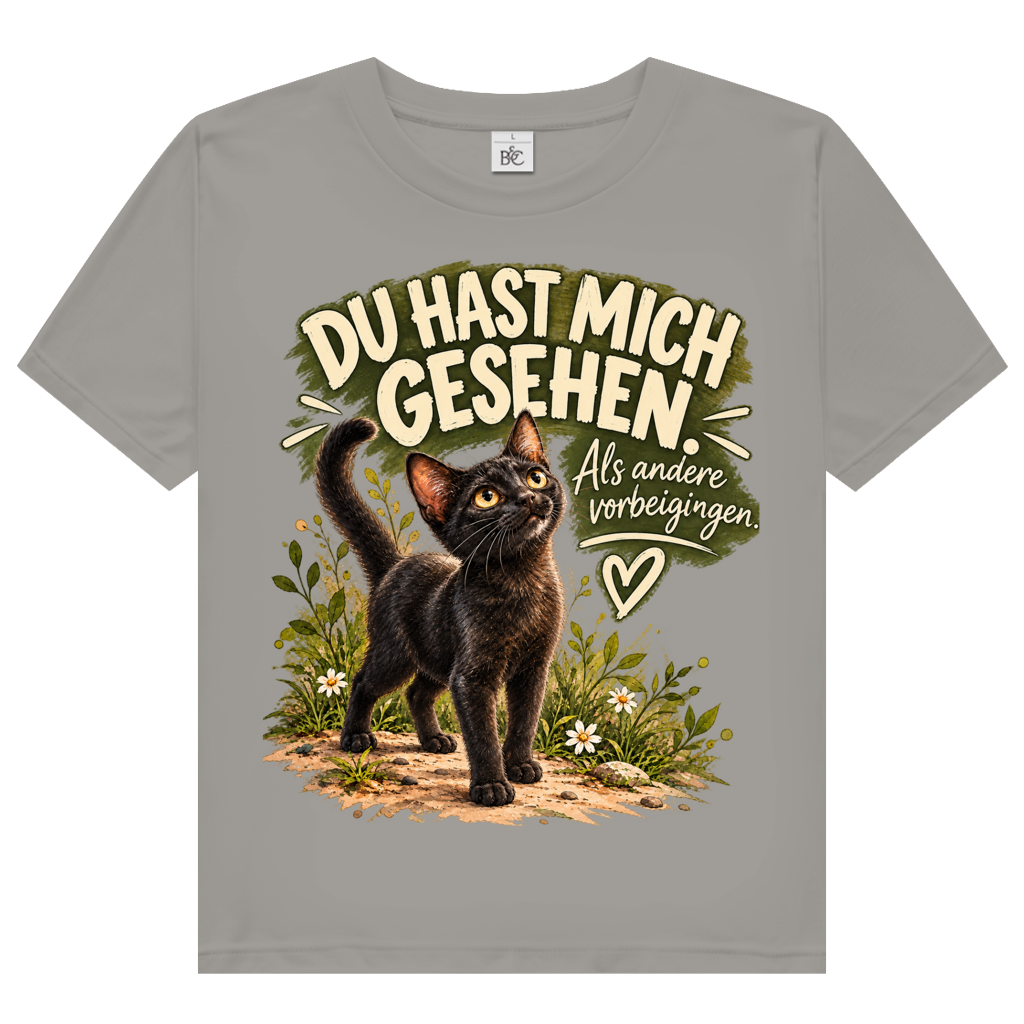 Du hast mich gesehen (Kätzchen stehend) – Premium Bio T-Shirt Damen