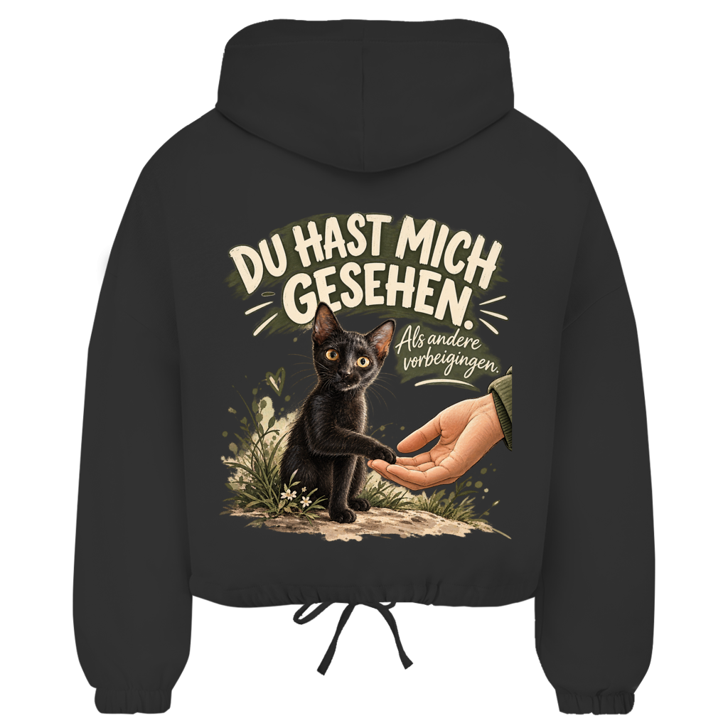 Du hast mich gesehen (Kätzchen sitzend) - Zipper Hoodie Damen
