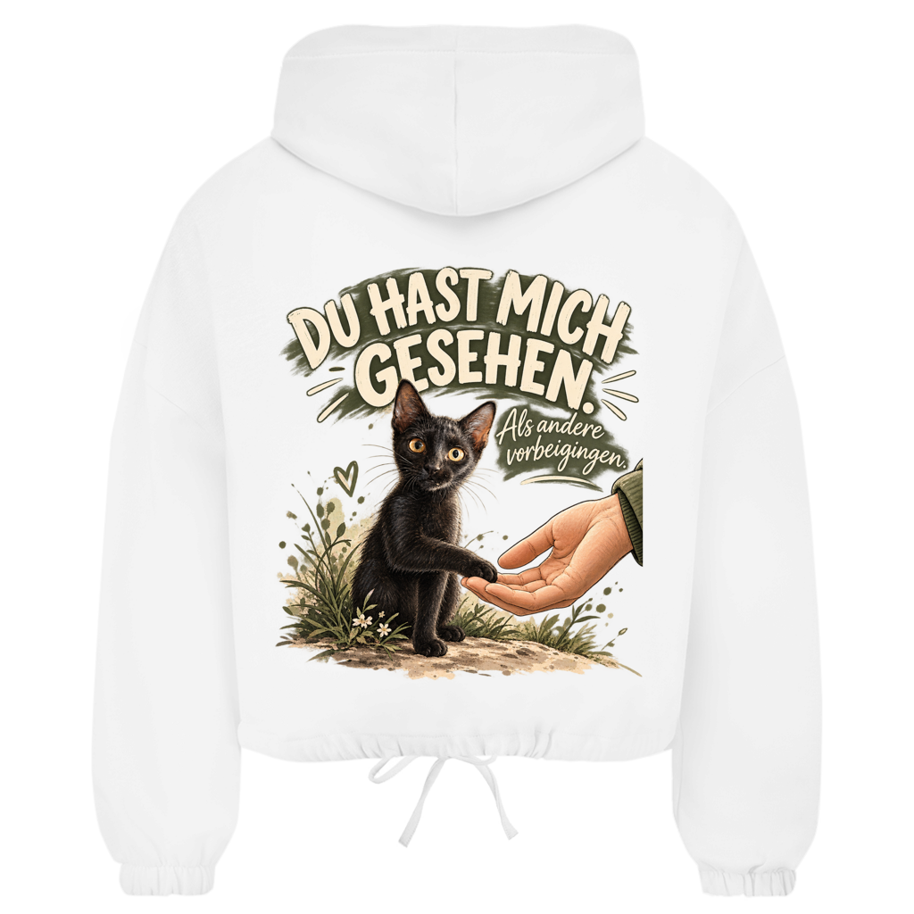 Du hast mich gesehen (Kätzchen sitzend) - Zipper Hoodie Damen