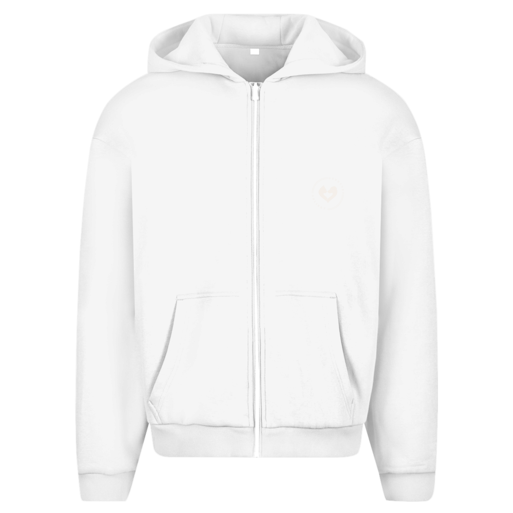Du hast mich gesehen (sitzendes Kätzchen) - Unisex Oversize Zipper Hoodie