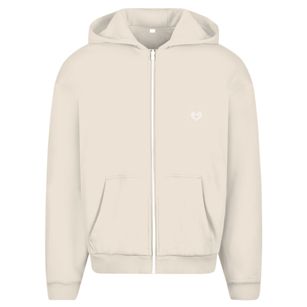 Du hast mich gesehen (sitzendes Kätzchen) - Unisex Oversize Zipper Hoodie
