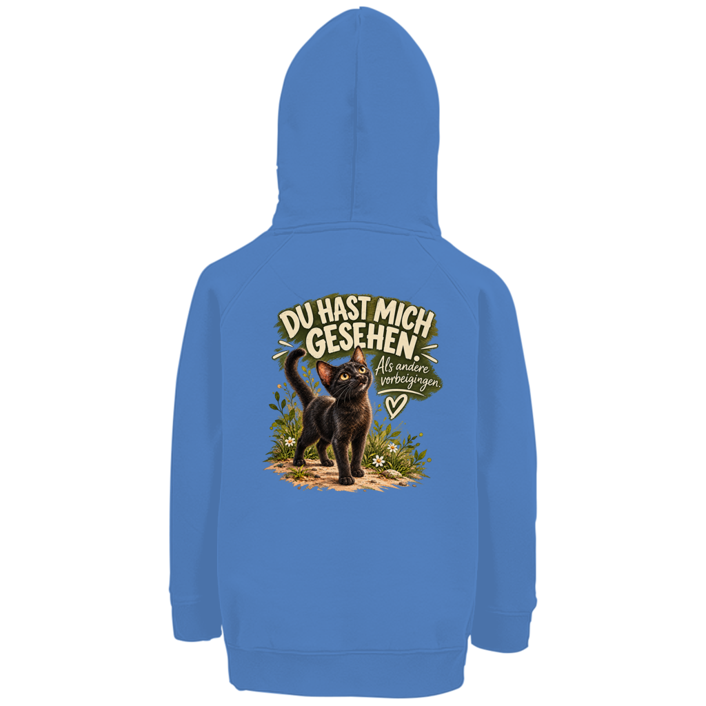 Du hast mich gesehen (Kätzchen stehend) - Premium Bio Hoodie Kids