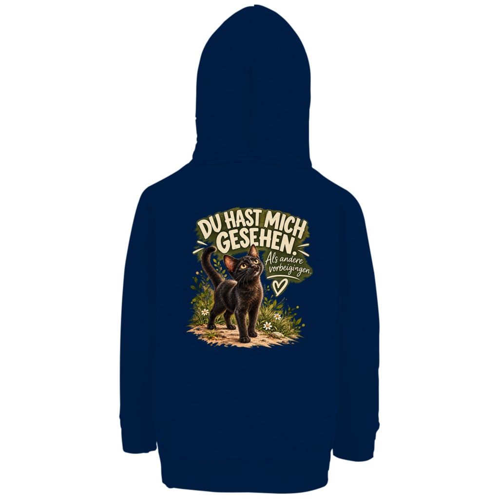 Du hast mich gesehen (Kätzchen stehend) - Premium Bio Hoodie Kids