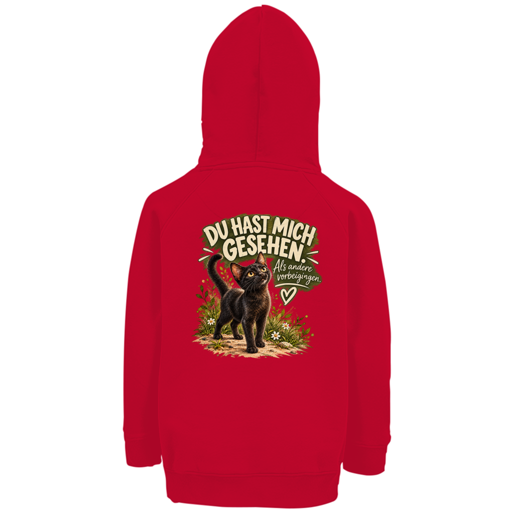 Du hast mich gesehen (Kätzchen stehend) - Premium Bio Hoodie Kids