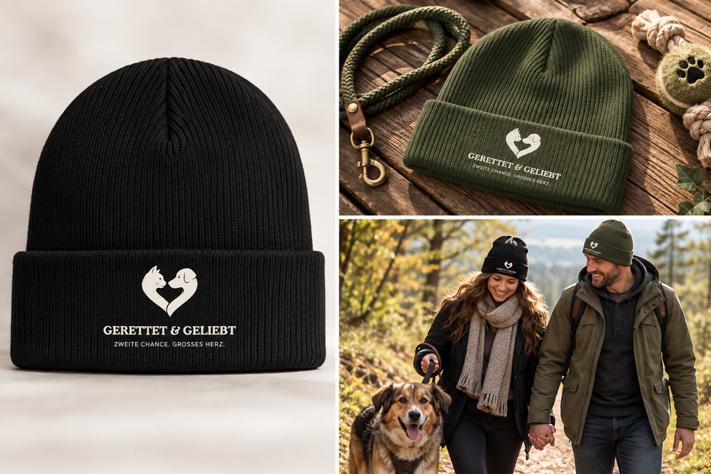 Gerettet & Geliebt - Beanie Bio Baumwolle