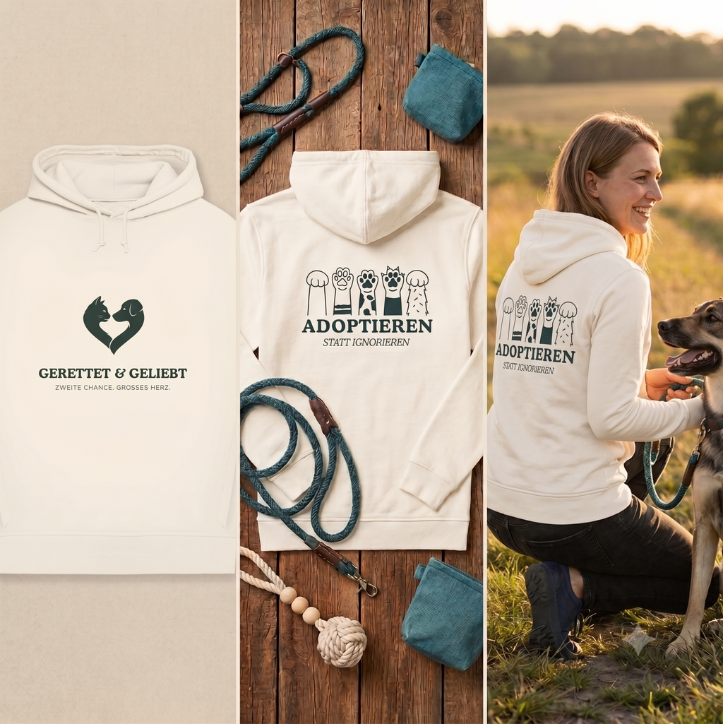 Adoptieren statt ignorieren – Premium Bio Hoodie Damen