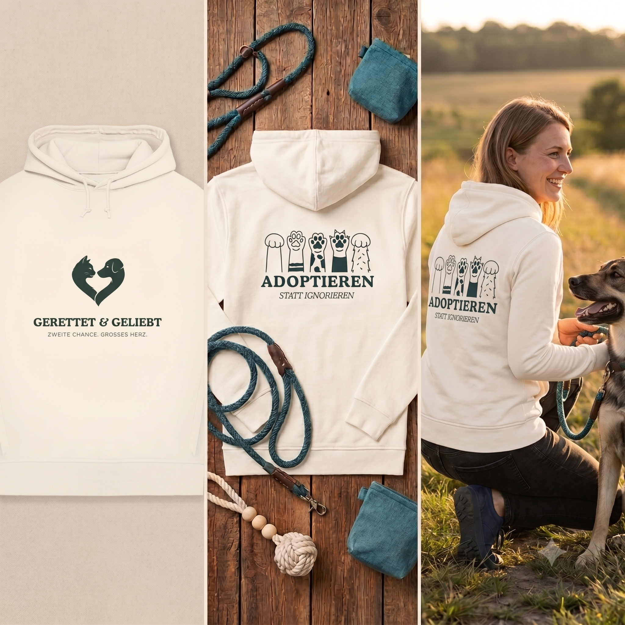 Adoptieren statt ignorieren – Premium Bio Hoodie Damen