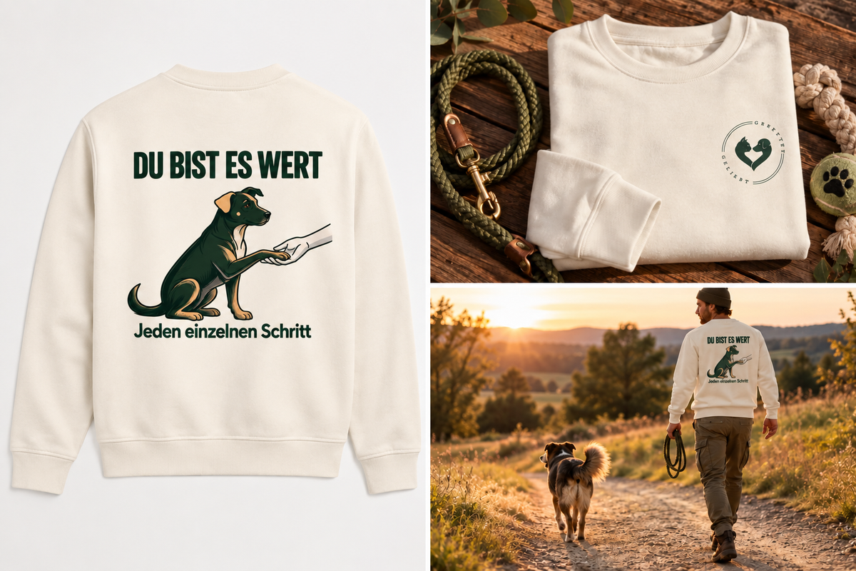 Du bist es wert - Premium Bio Sweatshirt  Herren