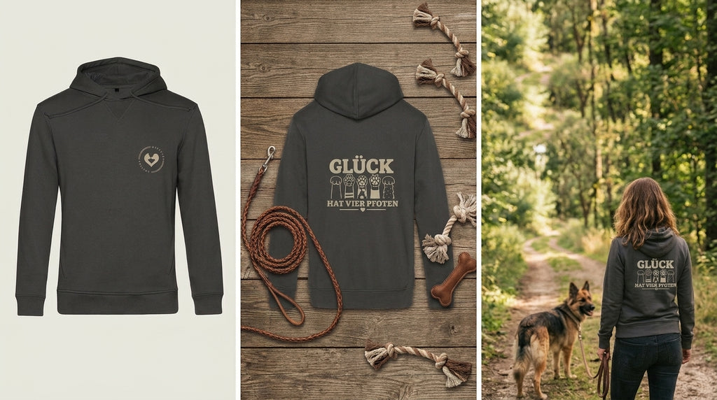 Glück hat vier Pfoten - Unisex Premium Bio Hoodie