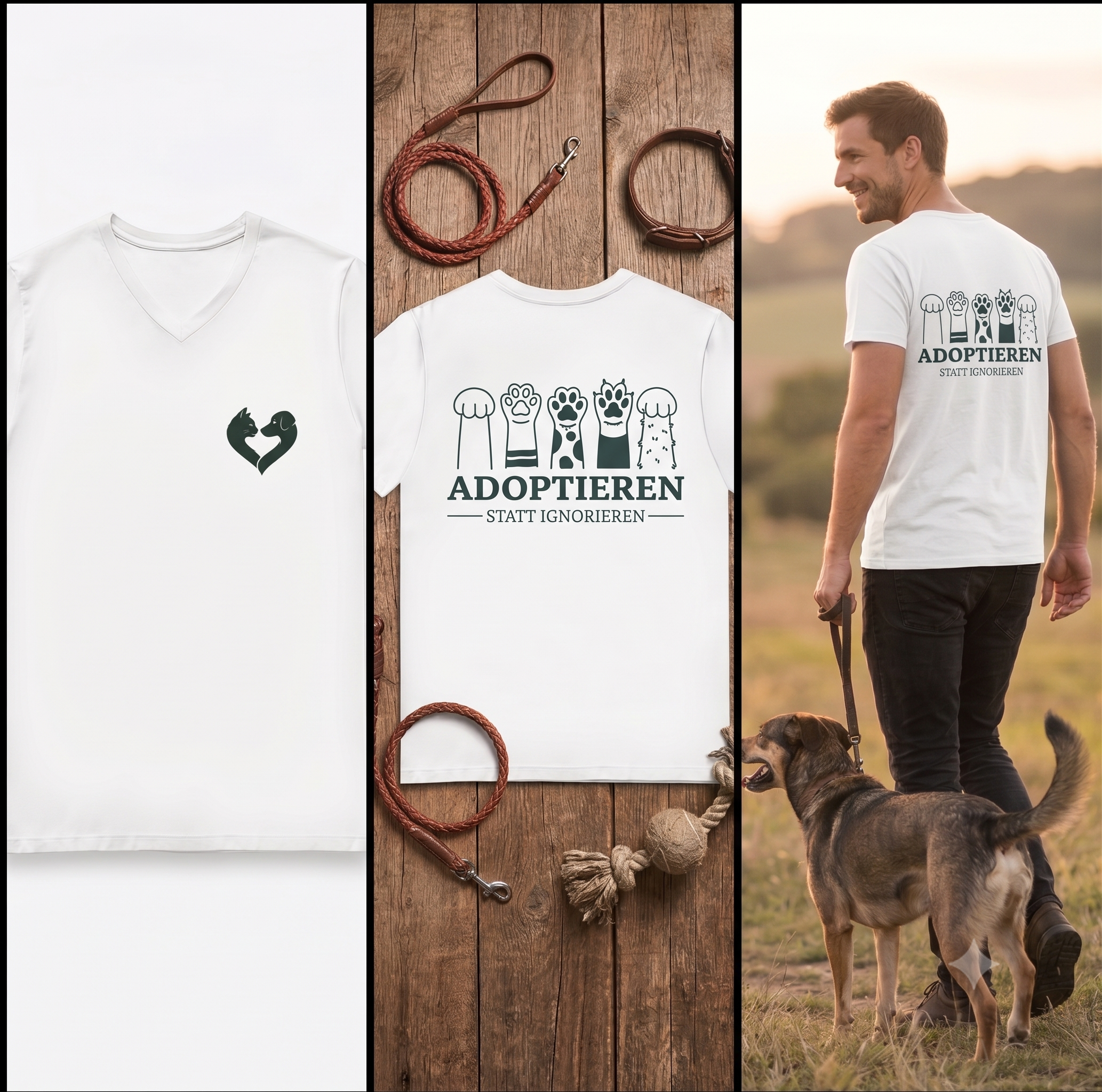 Adoptieren statt Ignorieren - Premium Bio V-Neck Herren