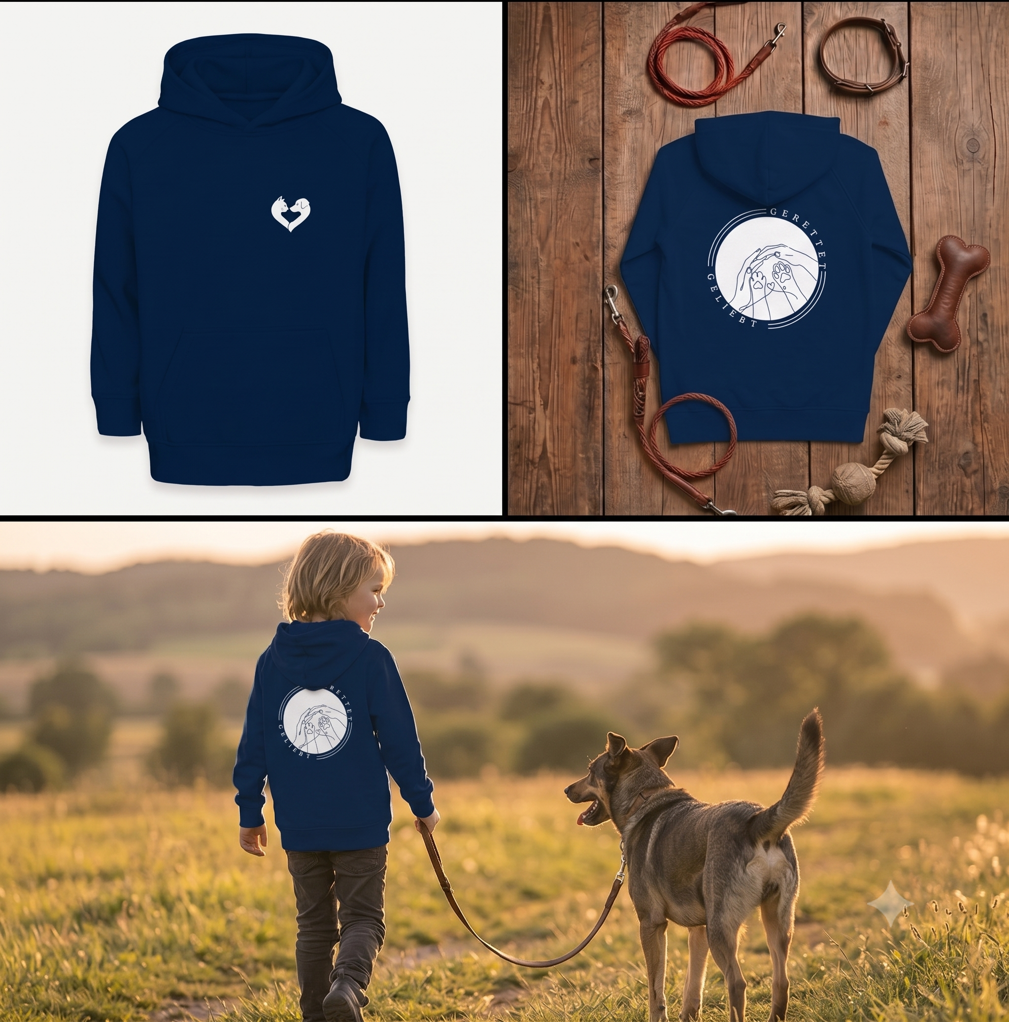 Hand & Pfote – Premium Bio Hoodie Kids