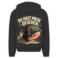 Du hast mich gesehen (sitzendes Kätzchen) - Unisex Oversize Zipper Hoodie