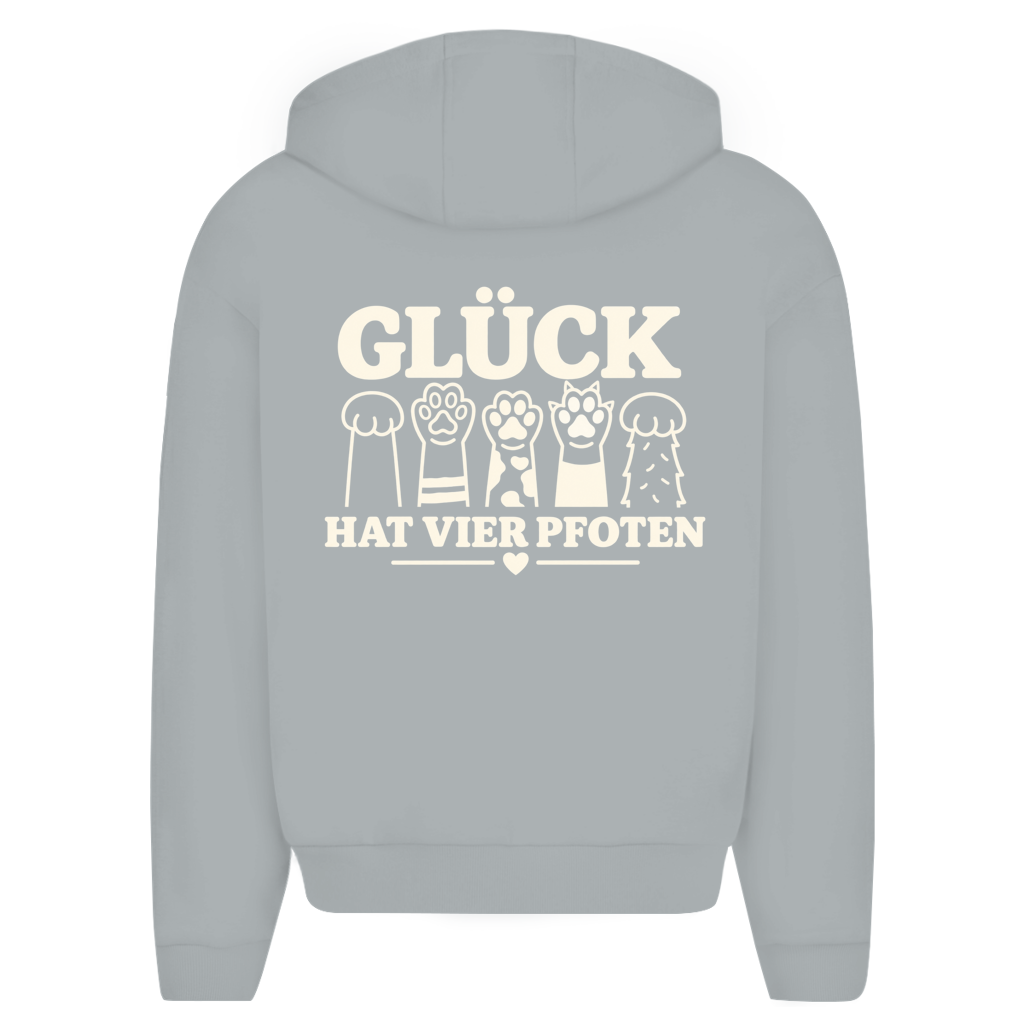 Glück hat vier Pfoten - Unisex  Oversize Zipper Hoodie