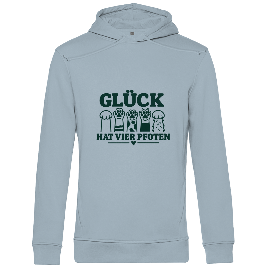Glück hat vier Pfoten - Unisex Premium Bio Hoodie