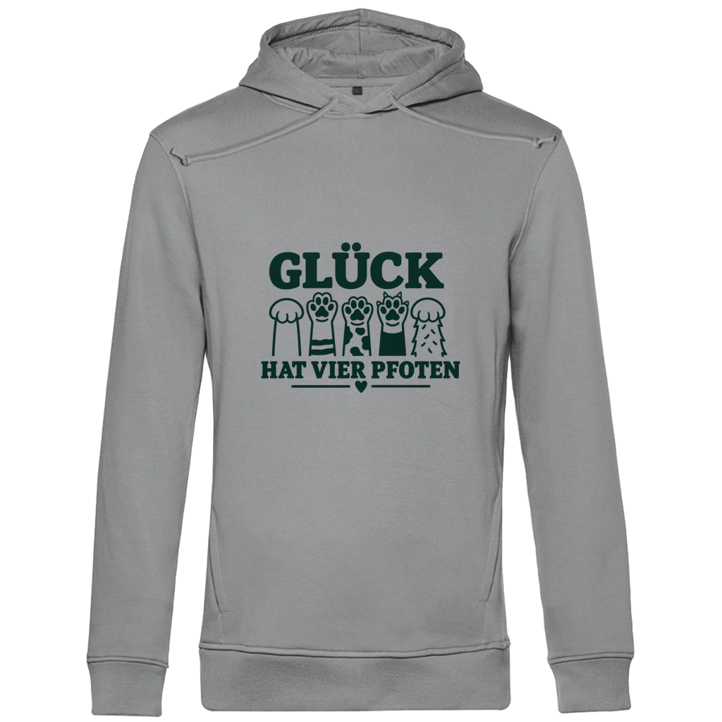 Glück hat vier Pfoten - Unisex Premium Bio Hoodie