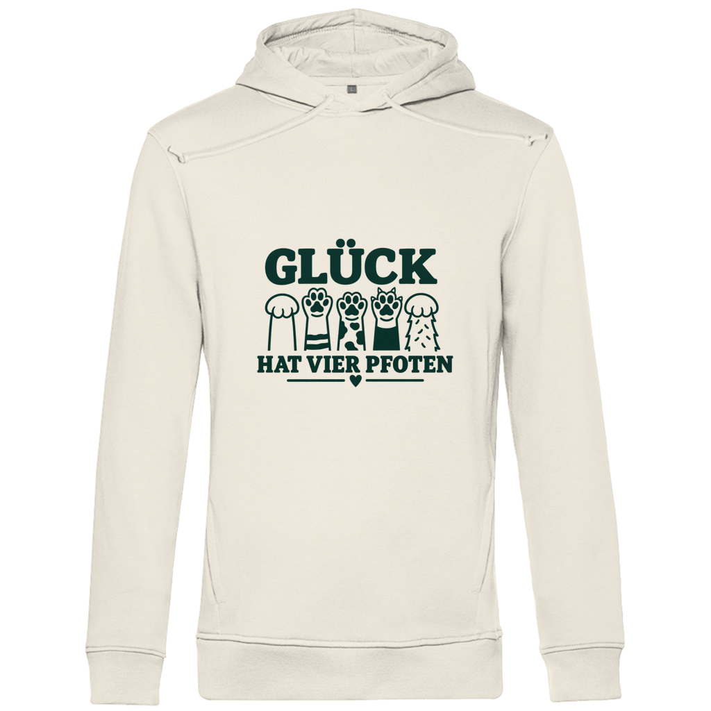 Glück hat vier Pfoten - Unisex Premium Bio Hoodie
