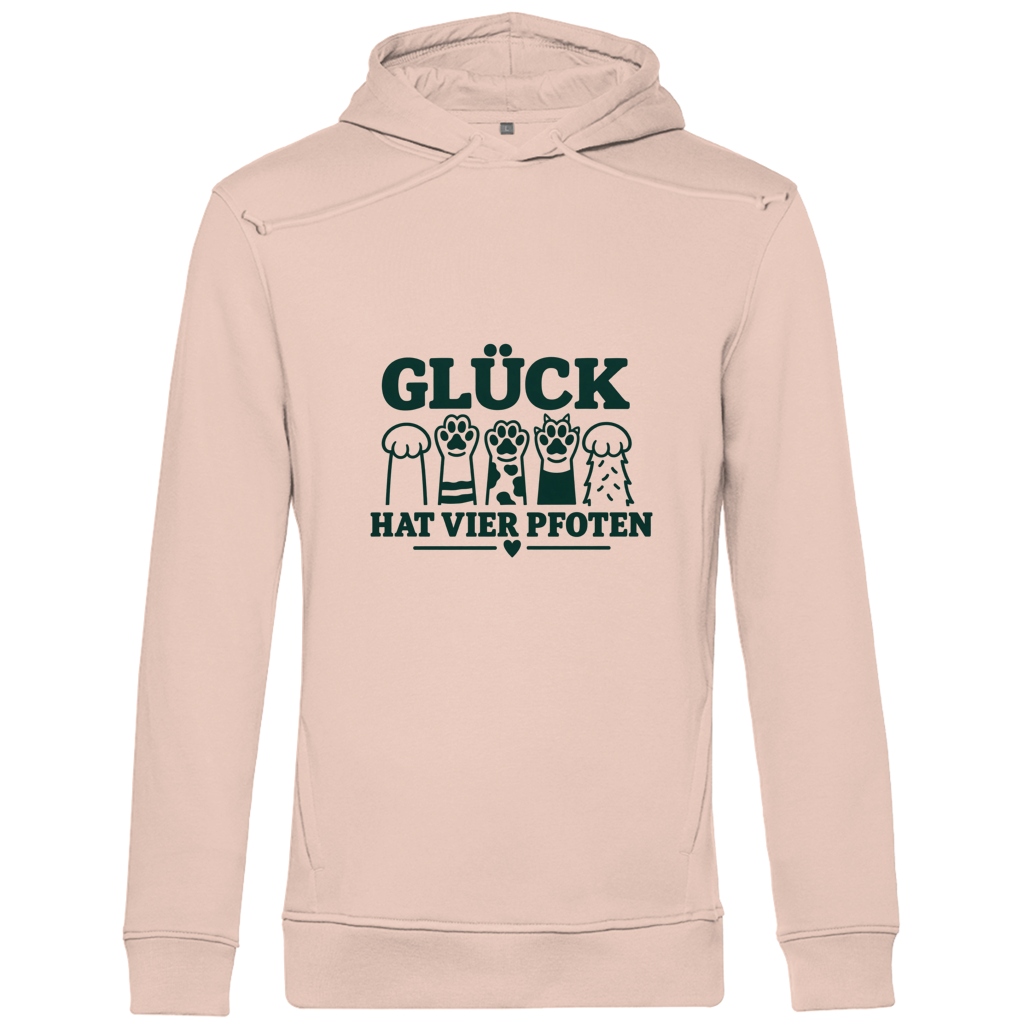 Glück hat vier Pfoten - Unisex Premium Bio Hoodie