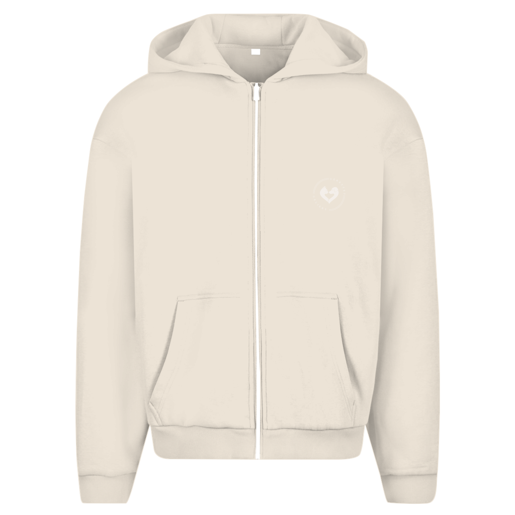 Du hast mich gesehen (sitzendes Kätzchen) - Unisex Oversize Zipper Hoodie