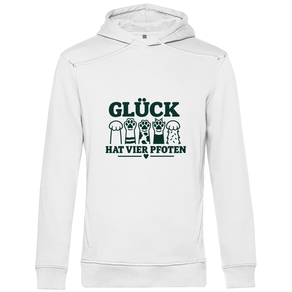 Glück hat vier Pfoten - Unisex Premium Bio Hoodie